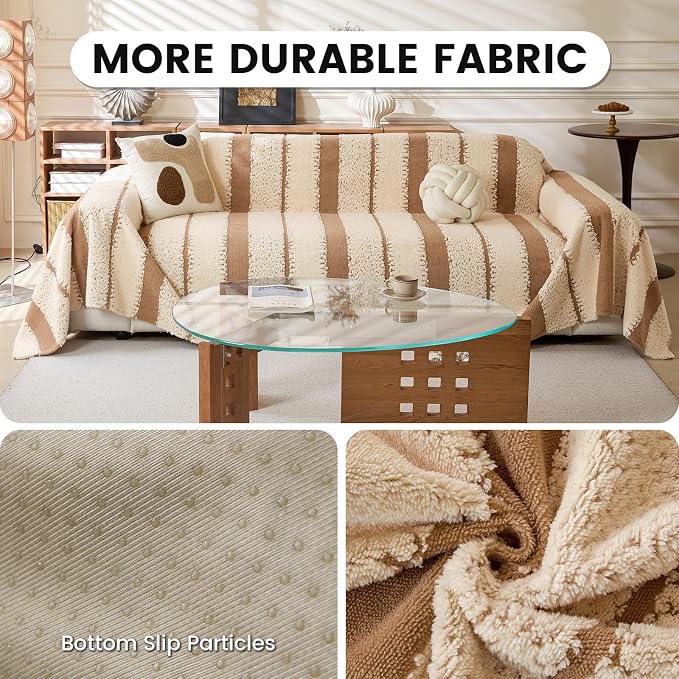 Non Slip Couch Covers for 2 Cushion Couch Sofa, Pet Friendly Sofa Covers Washable, Heavy Duty Scratch Resistant Furniture Cover for Dogs Fits Love Seat, 71" x 102" - Image 3