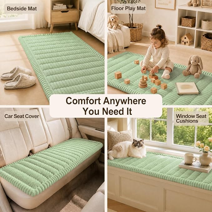 decorUhome Couch Cover for Dogs, Non Slip Fuzzy Thick Pet Sofa Protector | Pet Friendly, Soft Plush Fabric, Couch Covers for Sofa, Machine Washable, Fits 2-Cushion Sofa/Loveseat, Green, 27.6" x 59" - Image 8