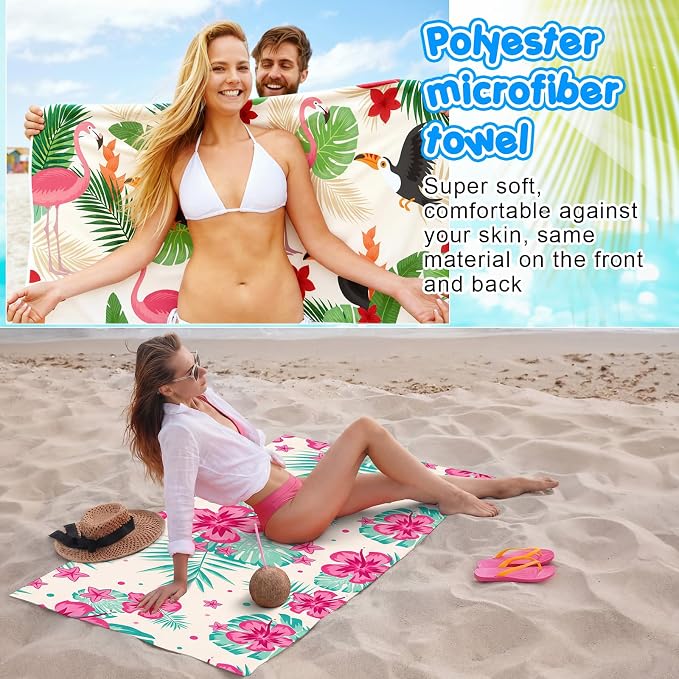 FuWeave 20 Pack Microfiber Beach Towel 28 x 55 Inch Oversized Large Quick Dry Thin Beach Towels for Pool Camping, Sand Free Lightweight Blanket for Women Adults Travel Swimming Sport (Vivid Style) - Image 7