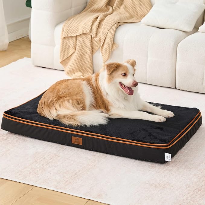 LIORCE Memory Foam XL Dog Bed - 4” Thick Orthopedic Beds for Extra Large Dogs - Waterproof Dog Bed with Removable Washable Cover & Wrap-Around Zipper - Ultimate Comfort and Easy Maintenance by LIORCE