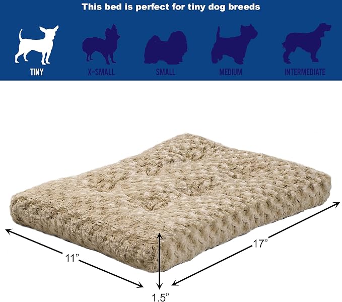 MidWest Homes for Pets XXS QuietTime Deluxe Mocha Ombré Swirl Plush Pet Bed, Machine Washable, Non-Skid Bottom, Soft Crate Mat for 18-inch Crates - Image 2