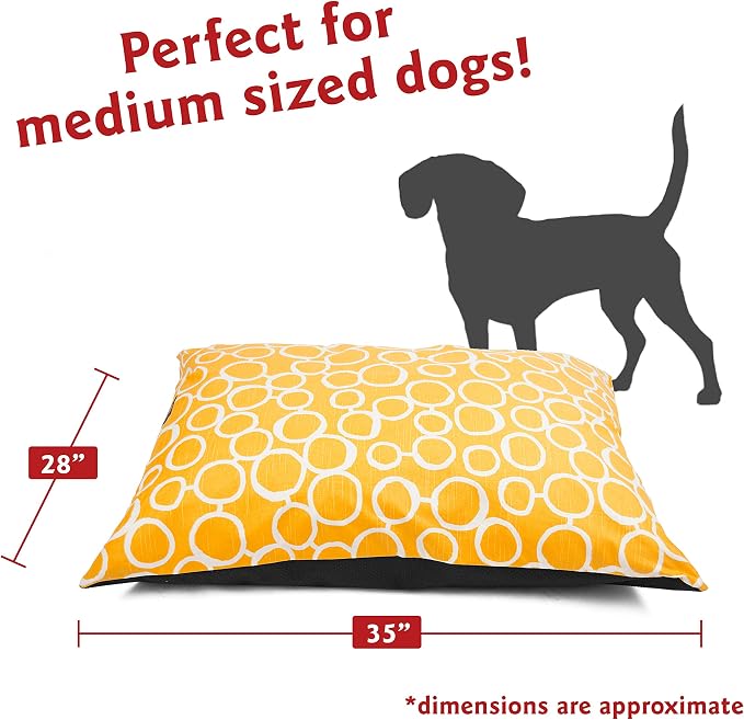 Majestic Pet Rectangle Medium Dog Bed Washable – Non Slip Comfy Pet Bed – Dog Crate Bed Super Value Pillow Dog Bed – Dog Kennel Bed for Sleeping - Dog Bed Medium Breed 35 x 28 Inch – Fusion Yellow - Image 2