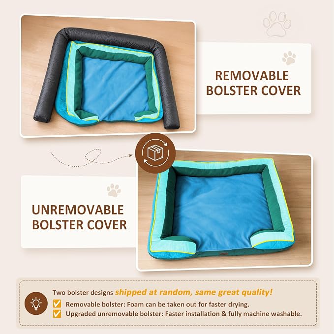 Comfort Expression Orthopedic Dog Bed for Extra Large Dogs with Bolster | Waterproof Dog Couch Bed with Washable Cover & Non-Slip Bottom, Supportive Egg Crate Foam XL Pet Bed, 45x35 Inch - Image 6