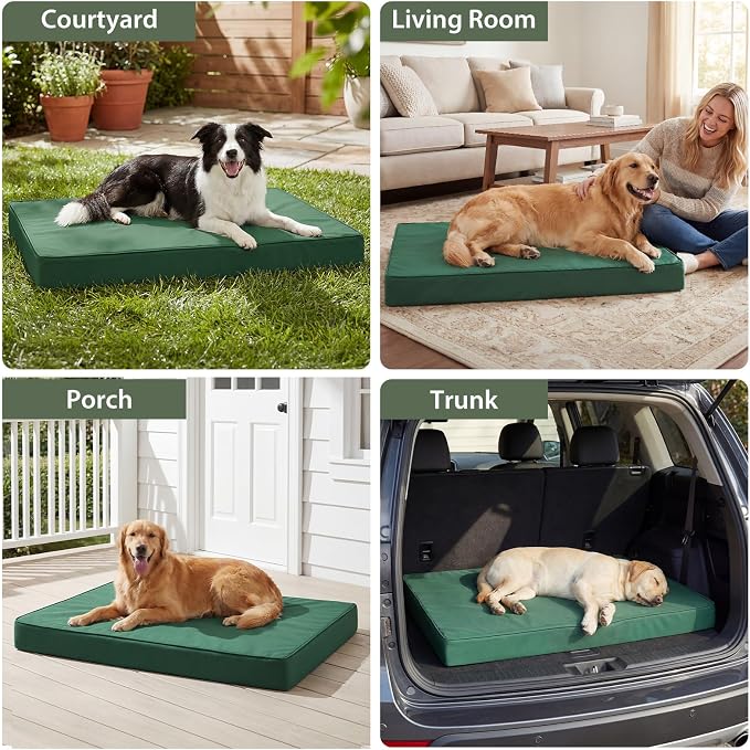 WNPETHOME Outdoor Waterproof Dog Bed Large Sized, Washable Creat Pad 47" | Outdoor & Indoor Use, For Large Sized Dog, Removable Washable Cover, Egg Crate Foam Orthopedic Dog Mat, Up to 110 lbs - Image 2