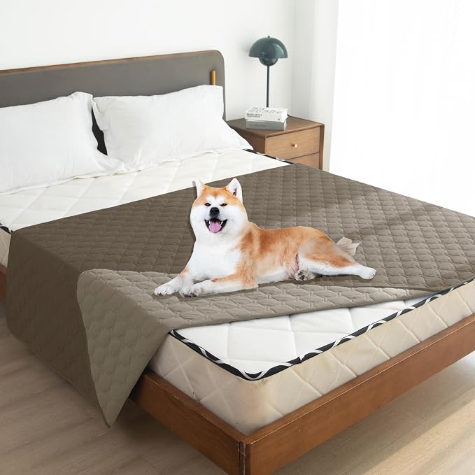 gogobunny 100% Double Sided Waterproof Dog Blanket Soft Pet Bed Cover Reversible Protect Furniture Couch Sofa Car for Puppy Cat Kids (Dark Walnut/Light Walnut, 68x82 Inch (Pack of 1)) - Image 3