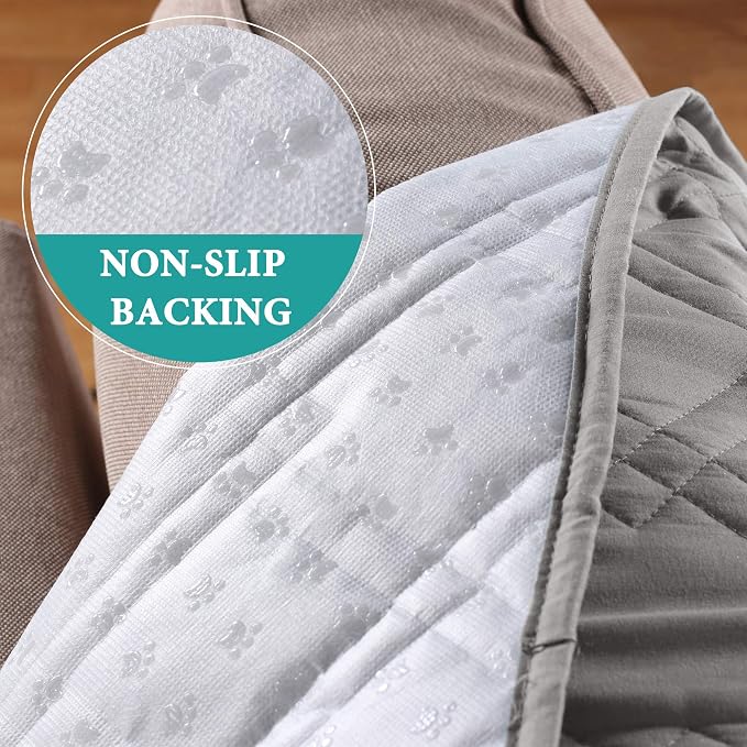 Turquoize 100% Waterproof Couch Covers for Pets Sofa Cover for Dogs Washable Loveseat Covers for 2 Cushion Couch Non-Slip Sofa Protector Furniture Cover for Dogs, Kids, Cats (Loveseat, Dove) - Image 4
