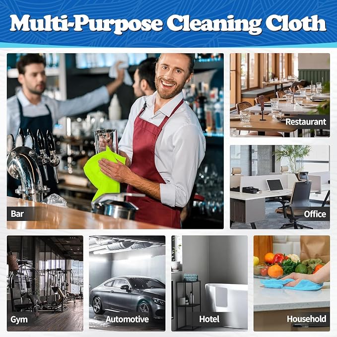 FIXSMITH Microfiber Cleaning Cloth, Shop Towels Bulk, 24 Pack Microfiber Towels for Cars, All-Purpose Absorbent Cleaning Rags, Dust Cloth for Automotive, Mechanic, Garage, Bar, 12 x 11 inch - Image 7