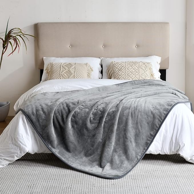 Waterproof Blanket for Bed Couch Sofa, Soft Liquid Pee Proof Pet Blanket for Dog Puppy Cat, Reversible Sherpa Fleece Furniture Protector (Grey, 50x60 inches) - Image 3