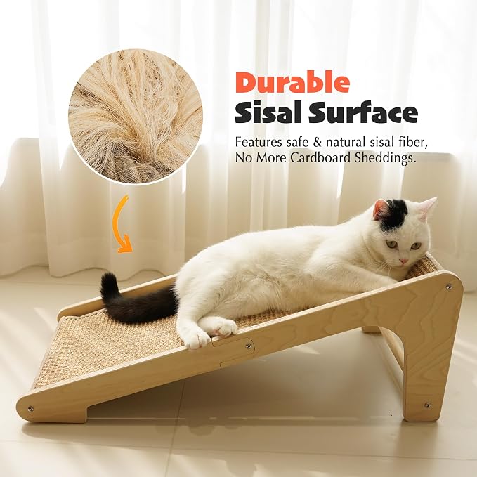 PETKARAY Sisal Cat Scratcher Ramp, L Shaped Scratching Post and Scratch Pad for Indoor Cats, Couch Furniture Protector - Image 3