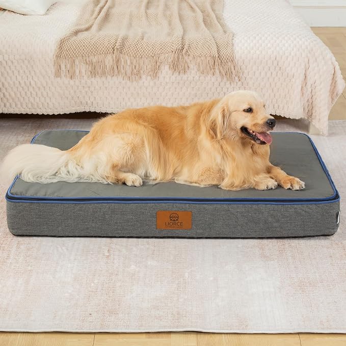 LIORCE Orthopedic Memory Foam XXL Dog Bed - 6" Thick Beds for Extra Large Sized Dog - Waterproof Removable Washable Cover & Wrap-Around Zipper - Ultimate Comfort & Easy Maintenance, Dary Grey - Image 6