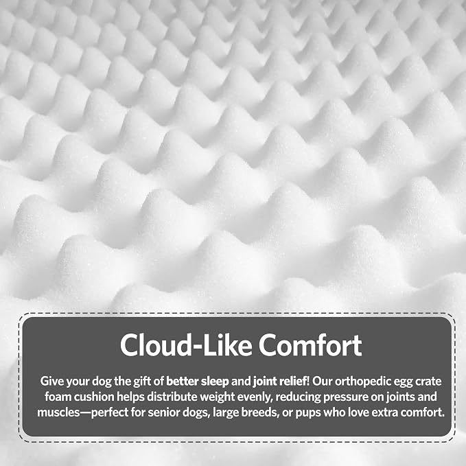 MidWest Homes for Pets Orthoperdic Egg-Crate Nesting Pet Bed w/ Teflon Fabric Protector, Small Gray - Image 6