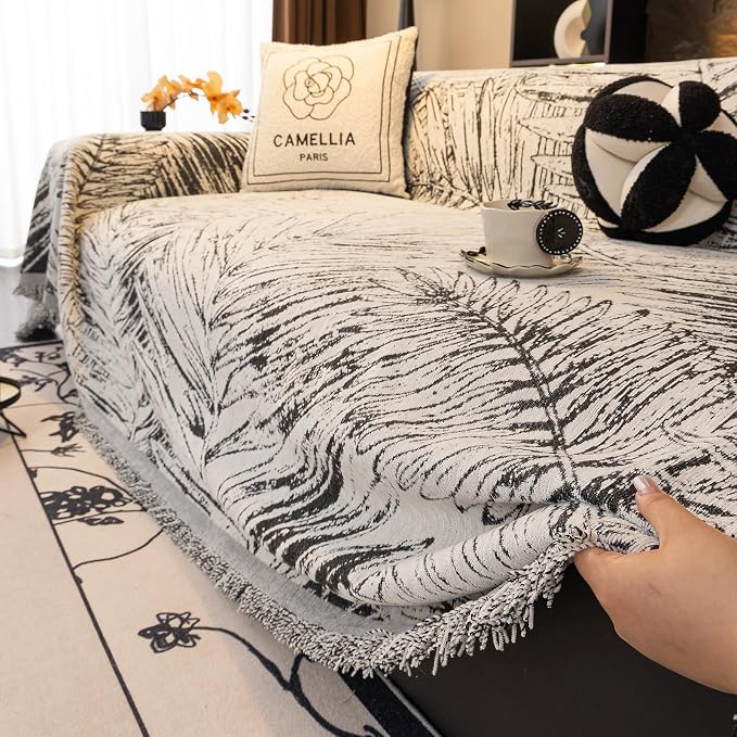 ROOMLIFE Couch Cover Boho Sofa Covers for 3 Cushion Couch Washable | Furniture Protector Sofa Couch Cover for Dogs, Soft Breathable Sofa Slipcover, Couch Throw Blankets with Tassels 71''X118'' - Image 5