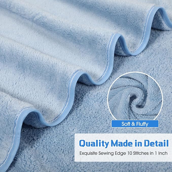 Mixweer 2 Pcs Oversized Bath Towels, 40 x 80 Inch Giant Microfiber Jumbo Bath Sheets Ultra Soft Bathroom Microfiber Quick Dry Absorbent Shower Towels for Spa Camping Beach (Haze Blue) - Image 6