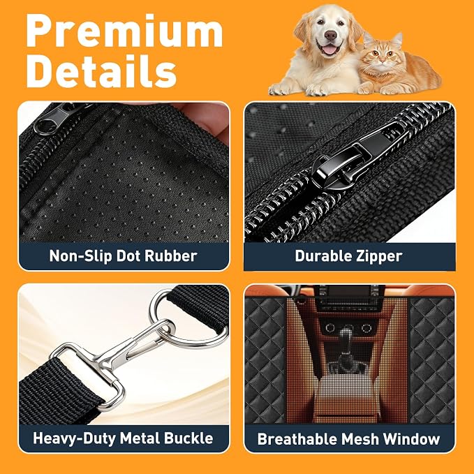 HOB4U Dog Car Seat Cover for Back Seat, Hard Bottom Dog Back Seat Extender | Dog Hammock for Car SUV and Truck, Waterproof, Supports 400LBS, Anti Scratch, Easy to Clean - Image 6