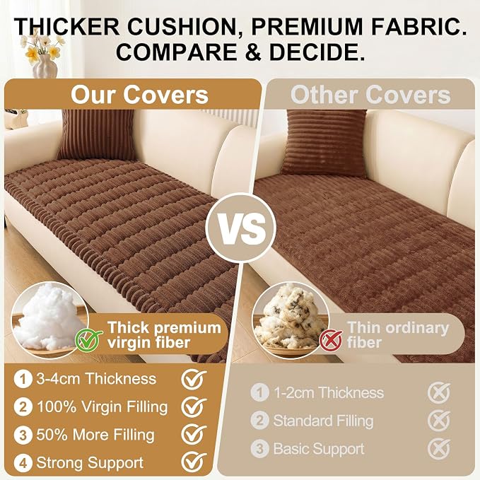 Smiry Couch Cover for Dogs, Non Slip Washable Sofa Protector for Pets | Soft Furniture Cover for Leather & Fabric Couches, Cozy Protect Against Fur, Dirt & Messes, Pet Friendly, 35.4"x88" - Image 4