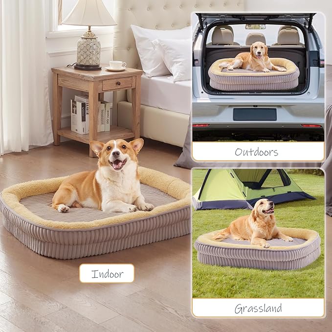 Orthopedic Dog Bed for Small Dogs Breeds, High Density Egg Crate Foam Dog Sofa Beds,Oval Kennel Bed, Pet Couch Bed with Four Sided Bolster, Removable Washable Cover& Non-Slip Bottom - Image 7
