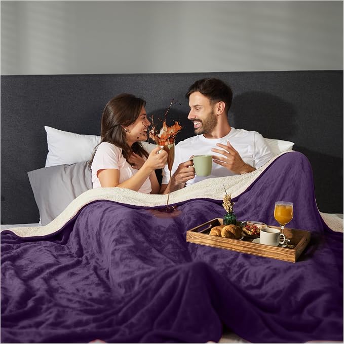 Sacred Weapon Waterproof Blanket for Bed – Mattress Protector - Jet Splash Water Proof Towel, Throw, Pad, Mat, Cover - Period Blanket | Washable | Queen & King Size Beds | Purple 80x80 by SacredWeapon