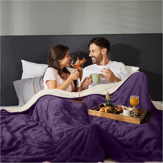 Sacred Weapon Waterproof Blanket for Bed – Mattress Protector - Jet Splash Water Proof Towel, Throw, Pad, Mat, Cover - Period Blanket | Washable | Queen & King Size Beds | Purple 80x80 by SacredWeapon