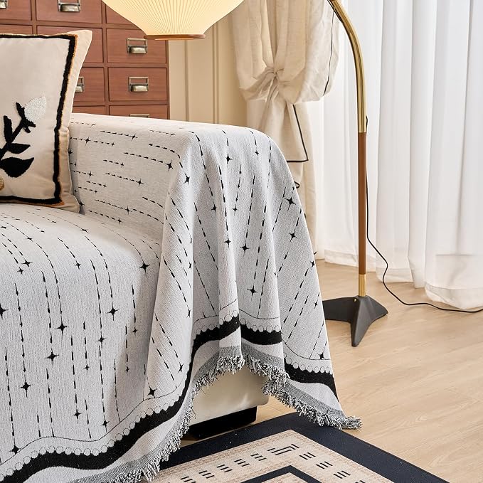 ROOMLIFE Couch Cover Boho Sofa Covers for 3 Cushion Couch Washable, Furniture Protector Sofa Couch Cover for Dogs, Soft Breathable Sofa Slipcover, Couch Throw Blankets with Tassels 71''X118'' - Image 8