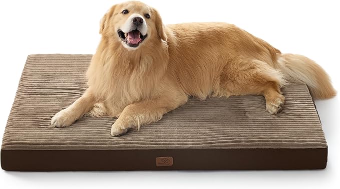 Bedsure ComfyFleece XXL Dog Bed for Crate with Washable Cover, 47x29 | Orthopedic Egg Crate Foam Pet Mat,Removable Cover, Nonslip Bottom,Not Waterproof,Not Chewproof,For Extra Large Breeds ≤100lbs by Unknown