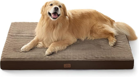 Bedsure ComfyFleece XXL Dog Bed for Crate with Washable Cover, 47x29 | Orthopedic Egg Crate Foam Pet Mat,Removable Cover, Nonslip Bottom,Not Waterproof,Not Chewproof,For Extra Large Breeds ≤100lbs by Unknown