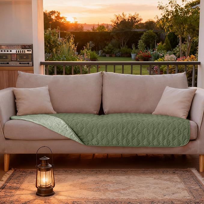 gogobunny 100% Double-Sided Waterproof Dog Bed Cover Pet Blanket Sofa Couch Furniture Protector for Puppy Large Dog Cat, Reversible (30x70 Inch (Pack of 1), Dark Green/Light Green) - Image 3