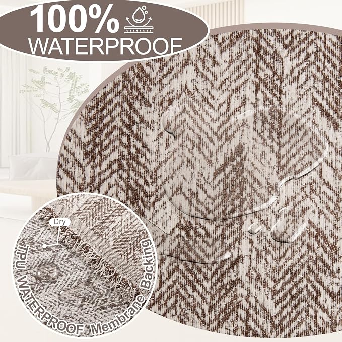 1OO% Waterproof Sectional Couch Covers for Dogs L Shaped Corner Sofa Cover Washable Chenille Sofa Slipcovers Blanket Modern Jacquard Pet Furniture Protector (91"x276", Coffee Wave) - Image 3