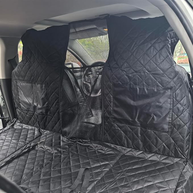 High Barrier Dog Car Seat Cover with Hard Bottom,Mesh Window,Waterproof,Anti Scratch,Safe,Easy to Use and Clean,Holds 330lbs,Foldable Car Seat Protector for Cars,SUVs,Small Pickup Trucks - Image 8