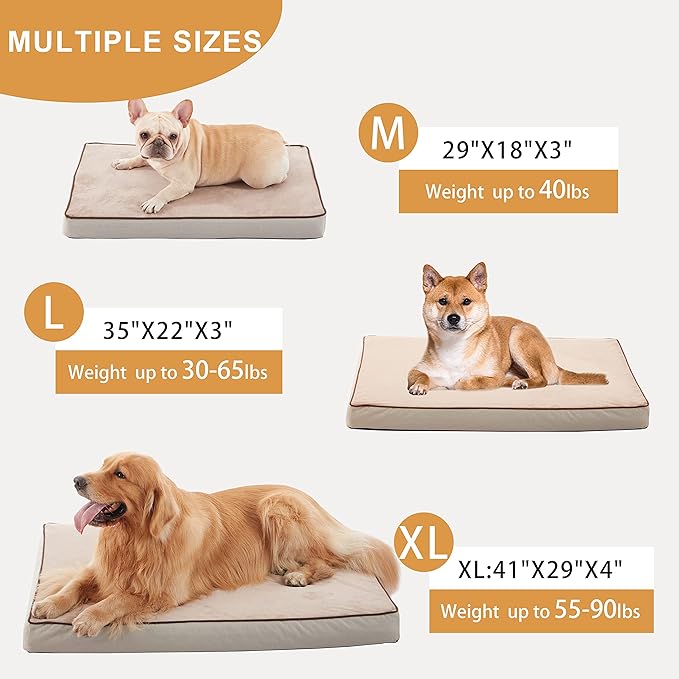 Orthopedic Memory Foam Dog Bed, Cooling Dog Beds for Medium/Large Dogs -Waterproof Pet Bed for Crate with Removable Washable Cover, L(35inch,65Lbs) - Image 6