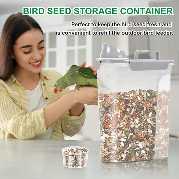 TBMax 10 lbs Cat Dog Food Storage Container, 2026 Upgraded Large Pouring Container for Pet Food Storage, Bird Seed Dispenser, Portable Travel Kibble Holder -Light Gray - Image 5