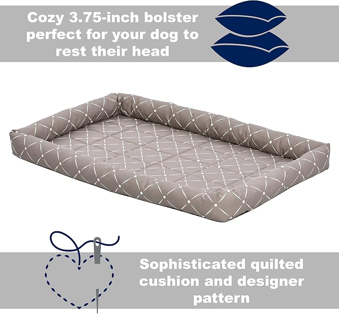 Midwest Homes for Pets 40248-MRD Quiet Time Couture Ashton Bolster Pet Bed, X-Large Dog/48, Mushroom - Image 4