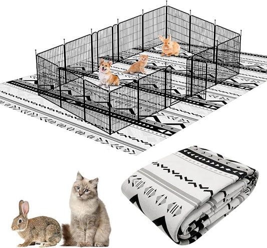 BNOSDM Extra Large Cage Liners for Rabbits 91" X 63" Washable Rabbit Pad Large Bunny Mat Anti Slip Rug for Bunnies Pet Carpet for Chinchillas Cats Guinea Pigs Dogs by BNOSDM