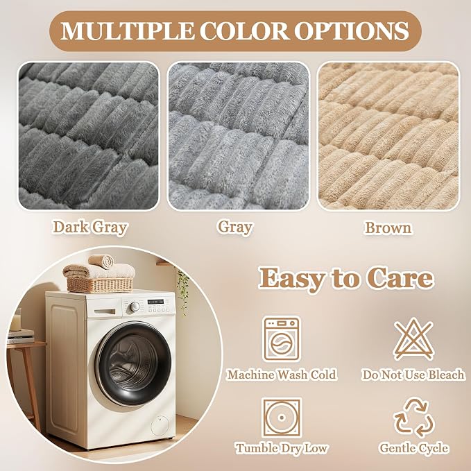 Couch Cover for Dogs, Non Slip Washable Sofa Protector Pet Friendly | Dark Gray Fuzzy For 2 Cushion Couch, Protector for All Sofas (27.6" x 59.1") - Image 8