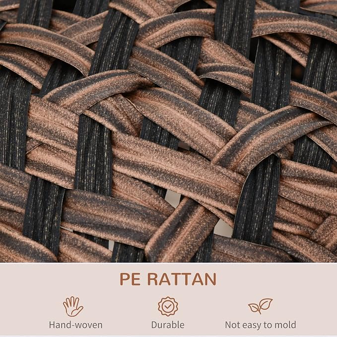 PawHut 20.5" Weaved Cat Bed with Cushion, Brown | Elevated Hand-woven Braided Banana Leaf Kitten House Condo - Image 5