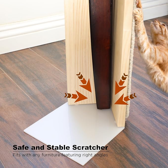 Couch Corner Scratching Post w/Replaceable Scratch Pad - Stylish Indoor Cat Scratcher - Cat Scratching Board Furniture Protector- Scratch Post for Feline Fun & Satisfaction - Image 6