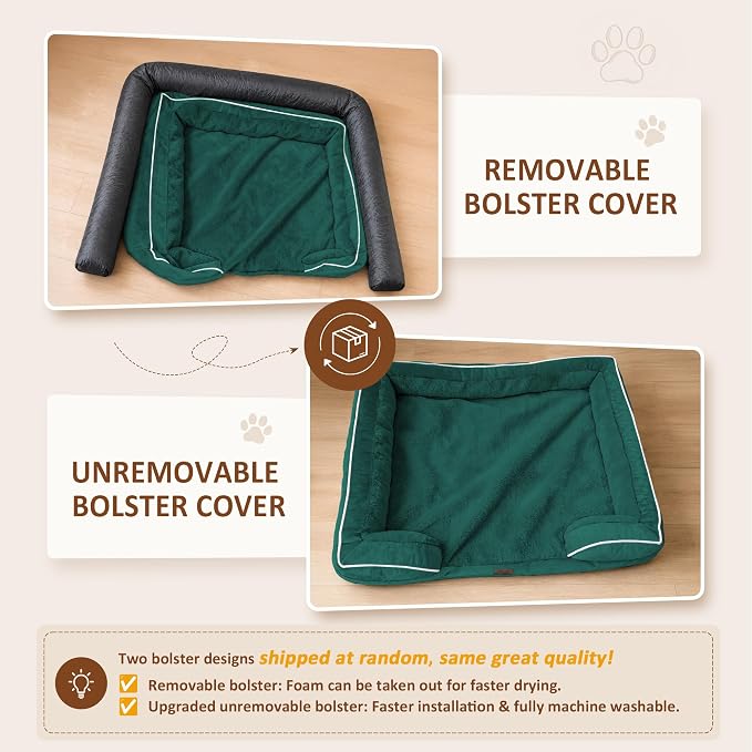 Comfort Expression Orthopedic Dog Bed for Extra Large Dogs with Bolster | Waterproof Dog Couch Bed with Washable Cover & Non-Slip Bottom, Supportive Egg Crate Foam Big Dog Bed, 53x42Inch - Image 6
