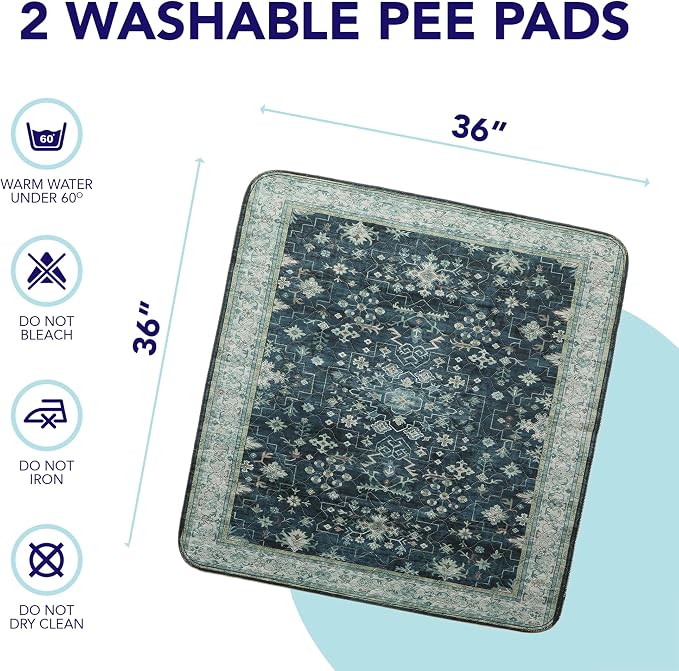 PUPIBOO Washable Pee Pads for Cats & Dogs - Super Absorbent Reusable Cat Litter Mat & Puppy Training Pad - 100% Waterproof, Leak-Proof & Non-Slip Whelping Pads for Pet Housebreaking - Image 6