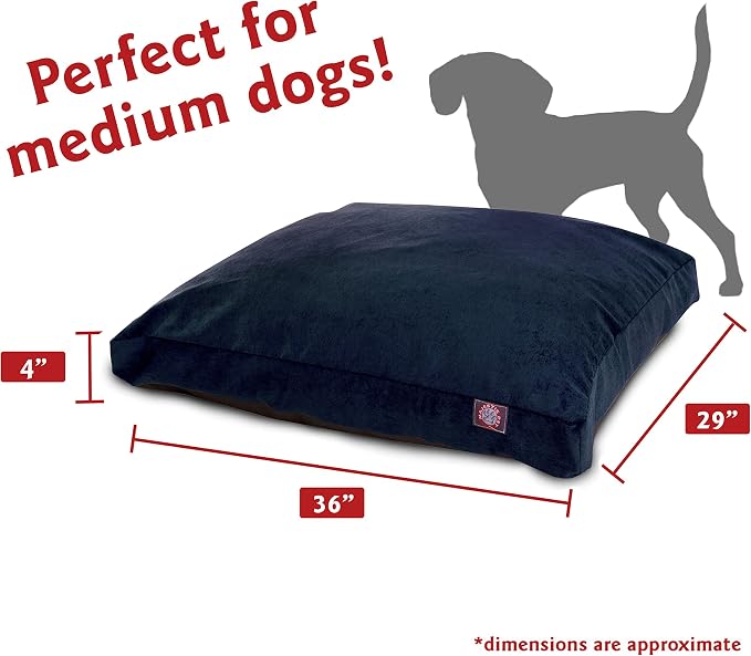 Navy Villa Collection Medium Rectangle Pet Dog Bed - Image 3