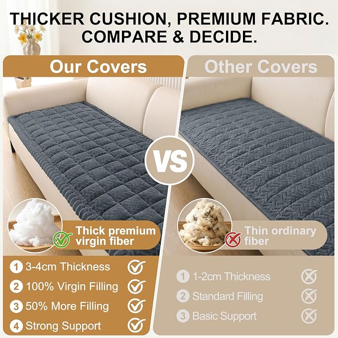 Smiry Couch Cover for Dogs, Non Slip Fuzzy Pet Sofa Covers Washable | Sofa Slipcovers for 3 Cushion Couch, Soft Thick Furniture Protector for Cats Dogs, Against Fur, Dirt, Scratch (27.6"x70.9") - Image 4
