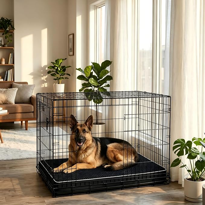 LEXTRO XXL Waterproof Orthopedic Dog Bed for Crate Mat, 47x29 Extra Large | Dog Bed Washable with Removable Washable Cover, Comfortable Dogs Crate Pad for Large Size Dogs, Black - Image 5