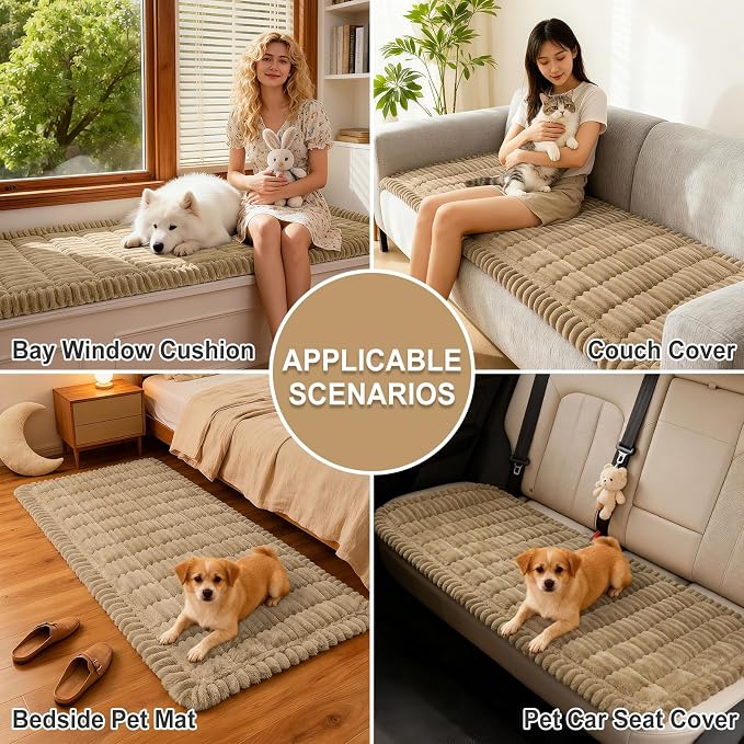 hyha Couch Cover for Dogs, Washable Non Slip Plush Flannel Sofa Protector | Thick Flannel, Silicone Anti-Slip Backing, Pet Hair & Scratch Protection, Fits Sofa & Loveseat (35.4" x 82.7") - Image 4
