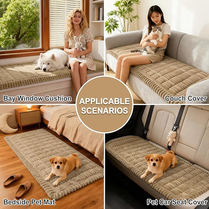 hyha Couch Cover for Dogs, Washable Non Slip Plush Flannel Sofa Protector | Thick Flannel, Silicone Anti-Slip Backing, Pet Hair & Scratch Protection, Fits Sofa & Loveseat (27.6" x 47") - Image 4