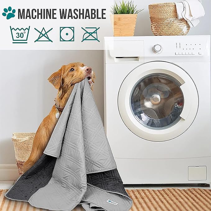 PetAmi Waterproof Bed Cover for Dogs, Pet Blanket Couch Cover, Reversible Furniture Cover Sofa Protector for Pet Cat Bed, Washable Dog Blanket for Seat, 52x82 Light Gray - Image 5