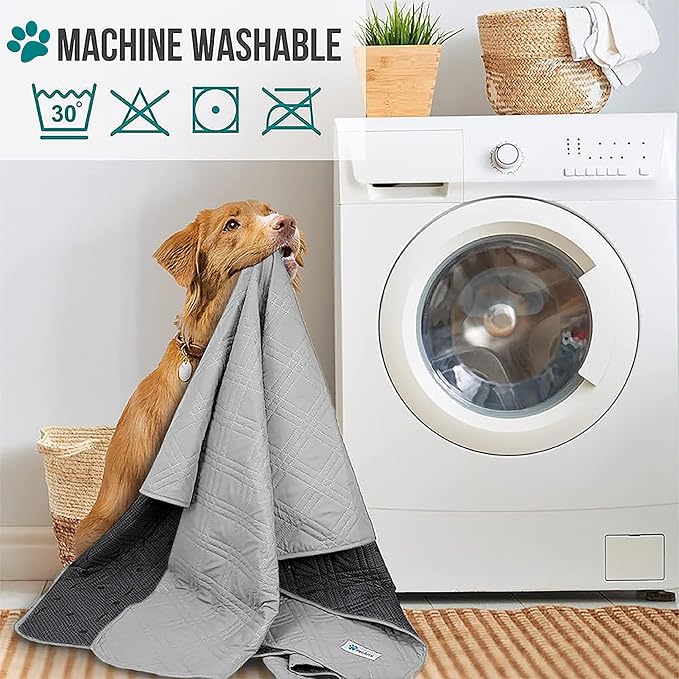 PetAmi Waterproof Bed Cover for Dogs, Pet Blanket Couch Cover, Reversible Furniture Cover Sofa Protector for Pet Cat Bed, Washable Dog Blanket for Seat, 68x82 Light Gray - Image 5