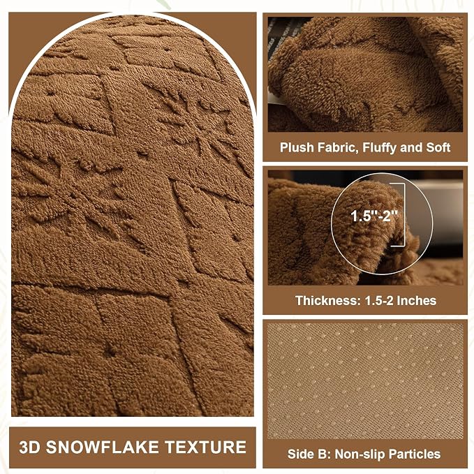 STACYPIK Plush Dark Coffee Couch Cover for Pets, Soft Washable Sofa Covers for Dogs, Fluffy Anti-Scratch Sofa Slipcover Non Slip Armrest Backrest Furniture Protector for 2 Cushion Couch-27.6X59.1IN - Image 2