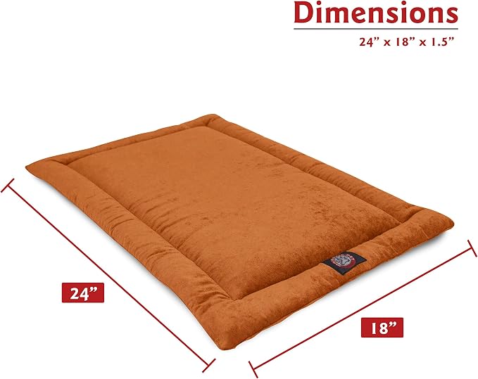 Majestic Pet Dog Crate Mat - Machine Washable Soft Plush Pet Bed Pad for Crates & Kennels | USA Crafted | 24"x18" Villa Orange - Image 2