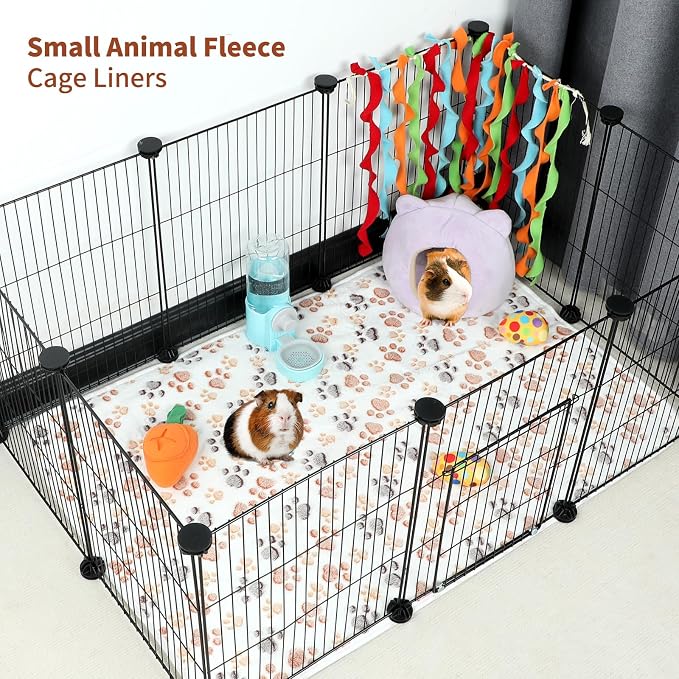 YUEPET Waterproof Guinea Pig Blankets Washable 6 Pack Small Animal Fleece Cage Liners Pet Soft Sleep Mat Pad Cover Warm Flannel Throw for Hamster Guinea Pig Rabbit Chinchilla Hedgehog Ferret 35"×24" - Image 9