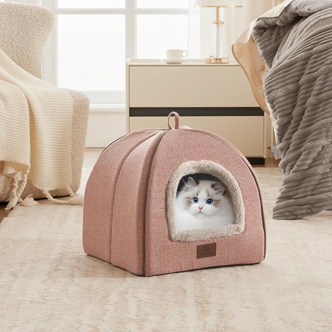 WINDRACING Cat Bed for Indoor Cats - Cat Cave Cat House Cats Tent with Removable Washable Cushioned Pillow, Soft and Self Kitten beds by WINDRACING