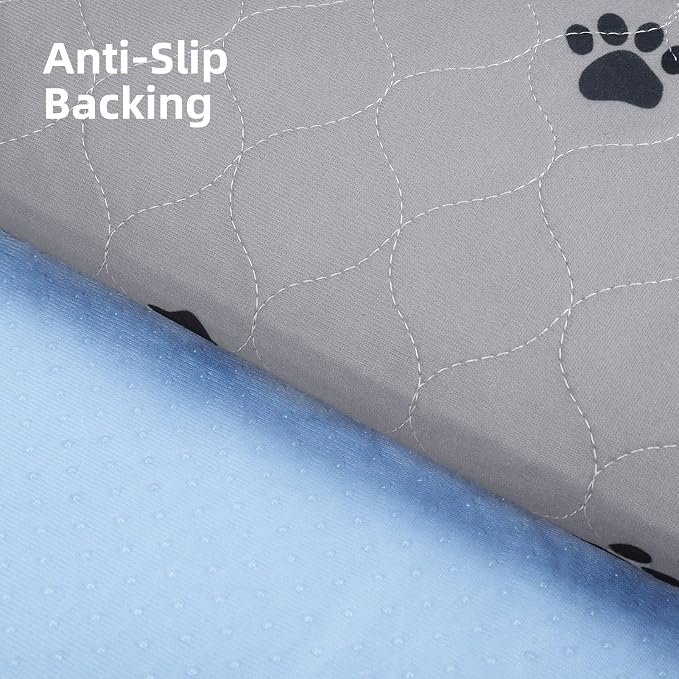 PUPTECK Washable Pee Pads for Dogs Dog Training Pads 2 Pack Grey 48x60 in | Reusable Puppy Potty Training Pads Whelping Mat Pet Food Feeding Mat Leakproof Fast Absorption Non-Slip for Couch, Crate - Image 7