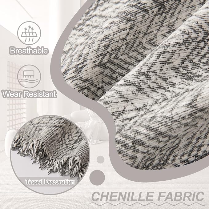 1OO% Waterproof Sectional Couch Covers for Dogs L Shaped Corner Sofa Cover Washable Chenille Sofa Slipcovers Blanket Modern Jacquard Pet Furniture Protector (91"x276", Gray Wave) - Image 5